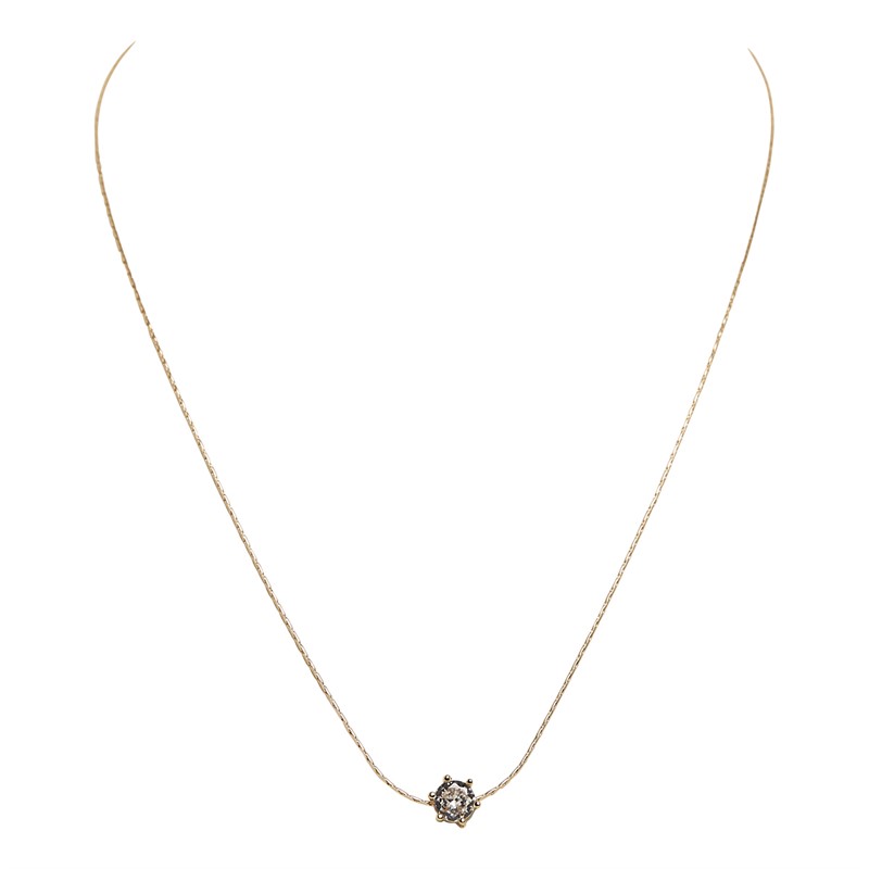 French Connection Womens Solitaire Necklace Gold