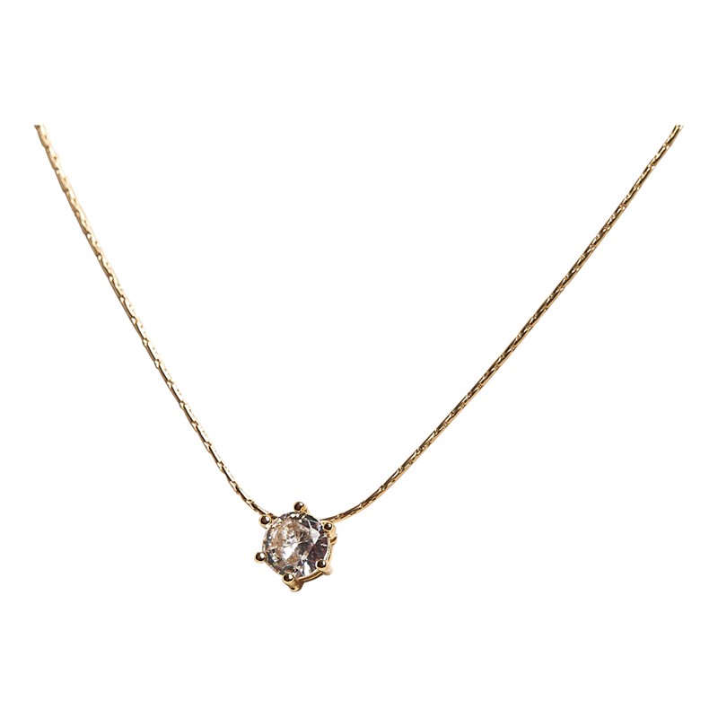 French Connection Womens Solitaire Necklace Gold