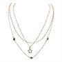 French Connection Womens Three Tiered Star Necklace Gold