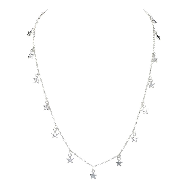 French Connection Womens Star Cascade Necklace Silver