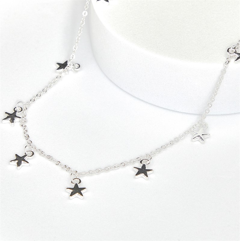 French Connection Womens Star Cascade Necklace Silver