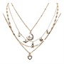 French Connection Womens Four Tiered Moon Necklace Gold
