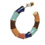 French Connection Womens Mixed Stripe Hoop Earrings Multi