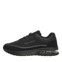 French Connection Mens PU/Suede Block Trainers Black Mono