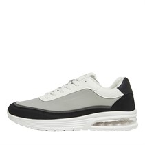 French Connection Mens PU/Suede Block Trainers White/Black