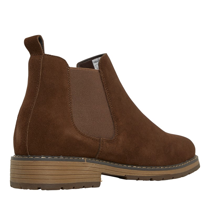 Buy French Connection Mens FC Suede Cleated Chelsea Boots Brown Suede