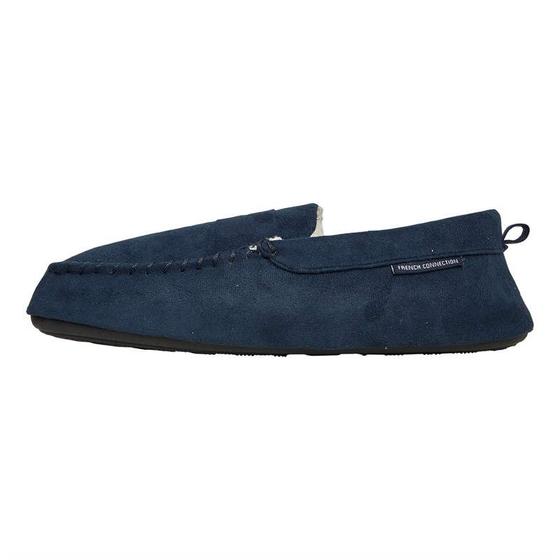 French Connection Mens Moccasin Slippers Marine