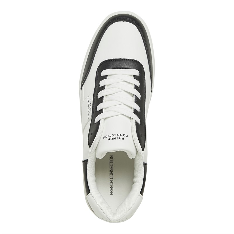 French Connection Mens Bay Trainers White/Black