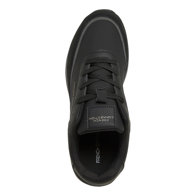 French Connection Junior Boys Suede Block Trainers Black/Black