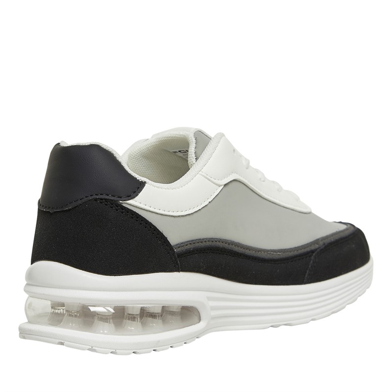 French Connection Junior Boys Suede Block Trainers White/Black