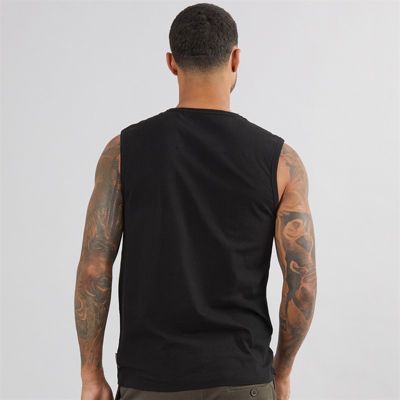 French Connection Mens Script Vest Black/White