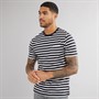 French Connection Mens Mid Stripe Pocket T-Shirt Marine/Ecru