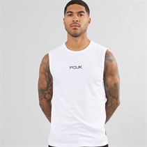 French Connection Mens Script Vest White/Black