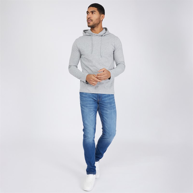 French Connection Mens Hooded Crown Three Pack Long Sleeve Tops Multi 3 - Marine/Light Grey Mel/White