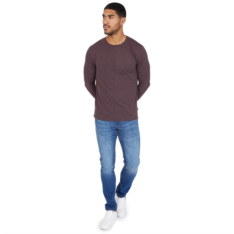 French Connection Mens Three Pack Long Sleeve Tops Multi 4 - Marine/Light Khaki/Chateaux Mel