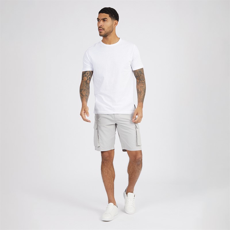 French Connection Mens Cargo Tech Shorts Light Grey
