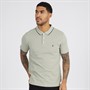 French Connection Mens Tipped Pique Polo New Sage/Marine
