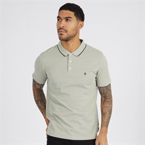 French Connection Mens Tipped Pique Polo New Sage/Marine