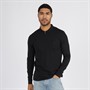 French Connection Mens Jersey Zip Long Sleeve Polo Black