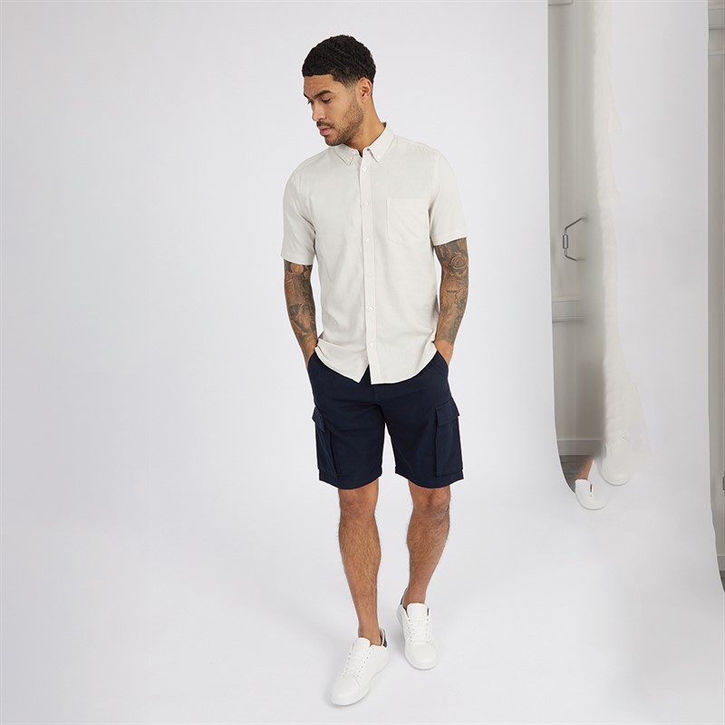 French Connection Mens Cargo Shorts Marine