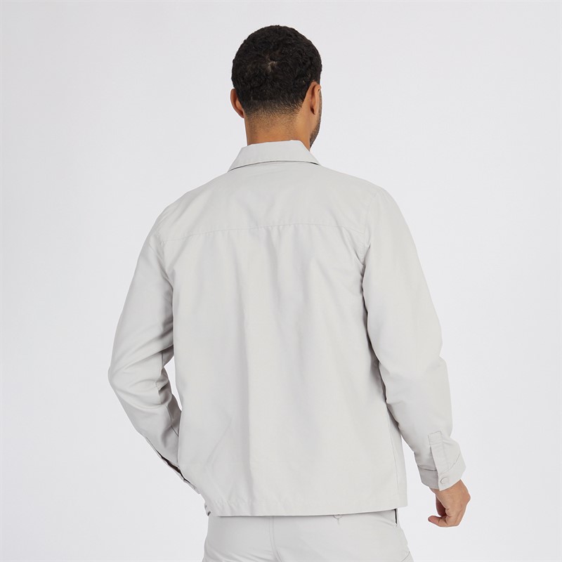 French Connection Mens Tech Overshirt Light Grey