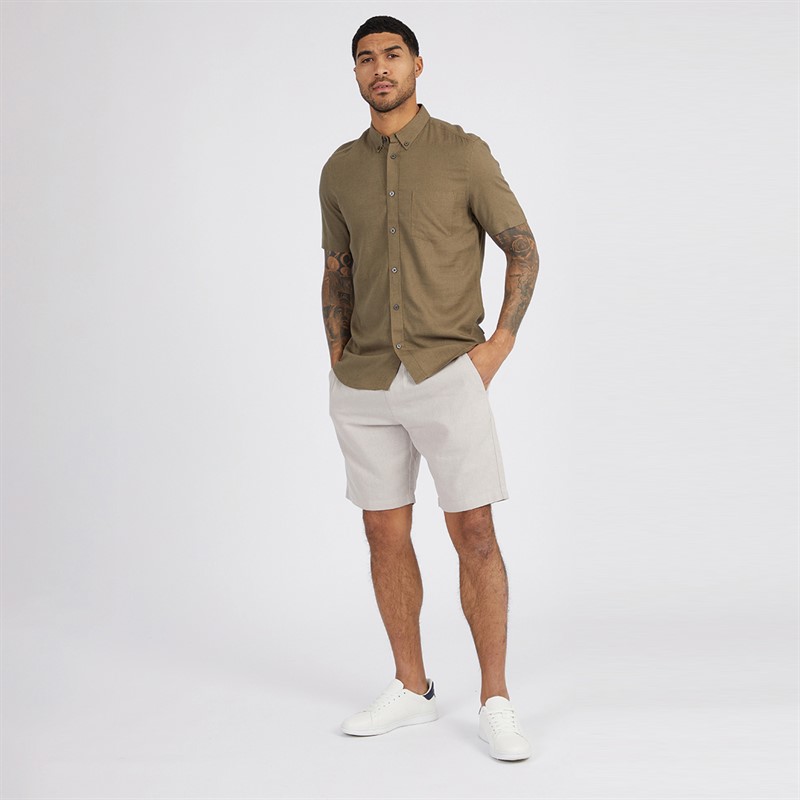 French Connection Mens Drawstring Shorts Stone