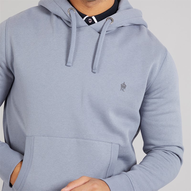 French Connection Mens FC Hoodie Light Blue