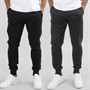 French Connection Mens FC Two Pack Joggers Black/Charcoal Mel