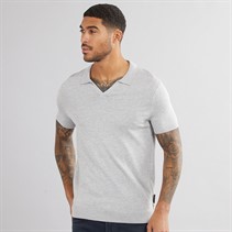 French Connection Mens Short Sleeve Trophy Polo Light Grey Mel