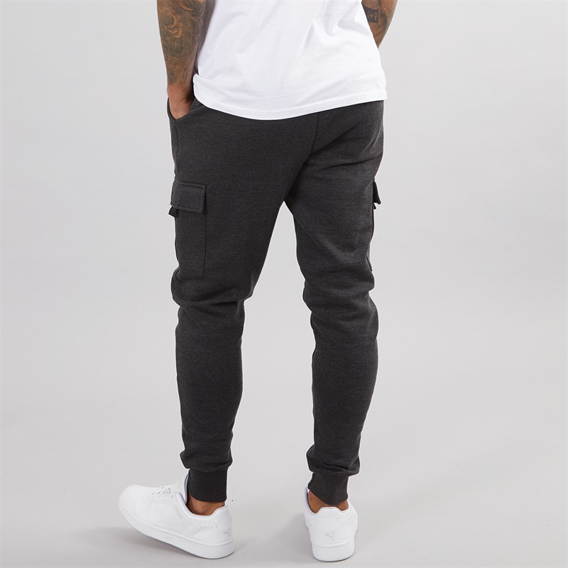 French Connection Mens FC Cargo Joggers Charcoal Mel