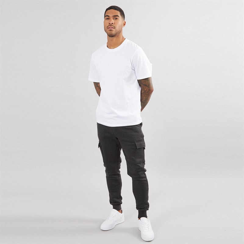 French Connection Mens FC Cargo Joggers Charcoal Mel