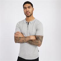 French Connection Herren Kurzarm Polohemden Grau