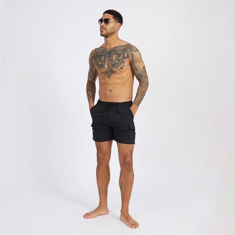 French Connection Mens Combat Swim Shorts Black