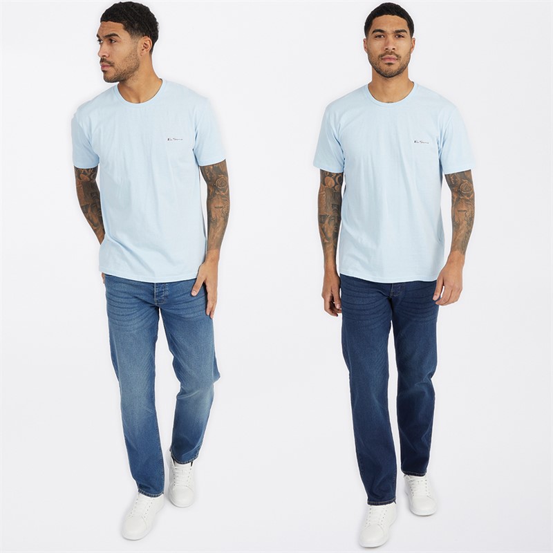 French Connection Mens FCUK Two Pack Regular Fit Jeans Ind50 - Midwash/Ind55 - Stonewash
