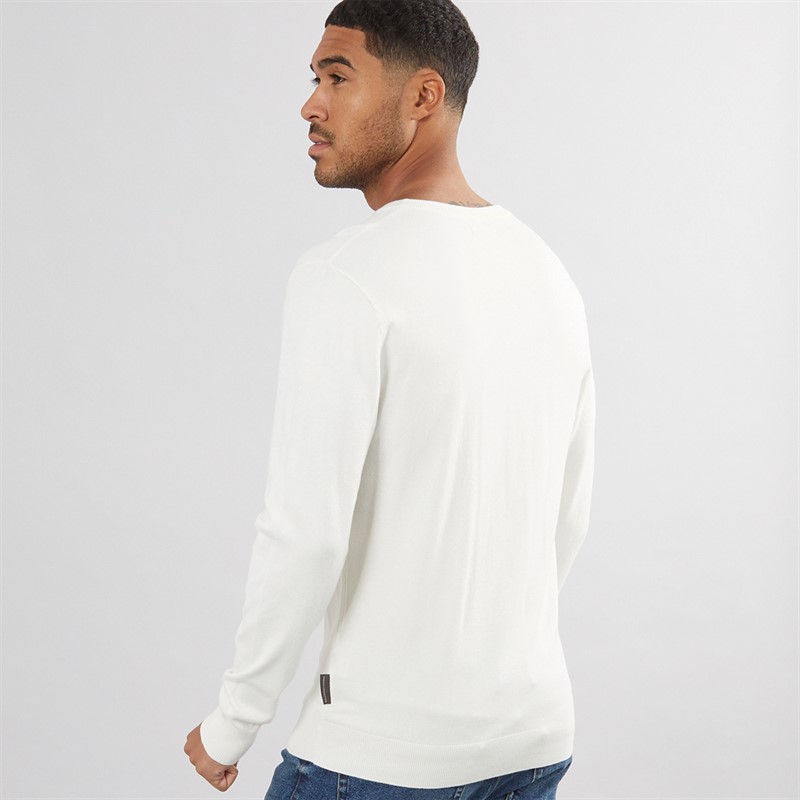 French Connection Mens Cotton Crew Neck Jumper Ecru