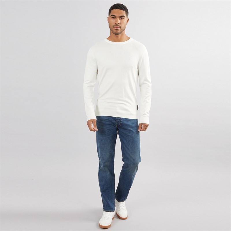 French Connection Mens Cotton Crew Neck Jumper Ecru