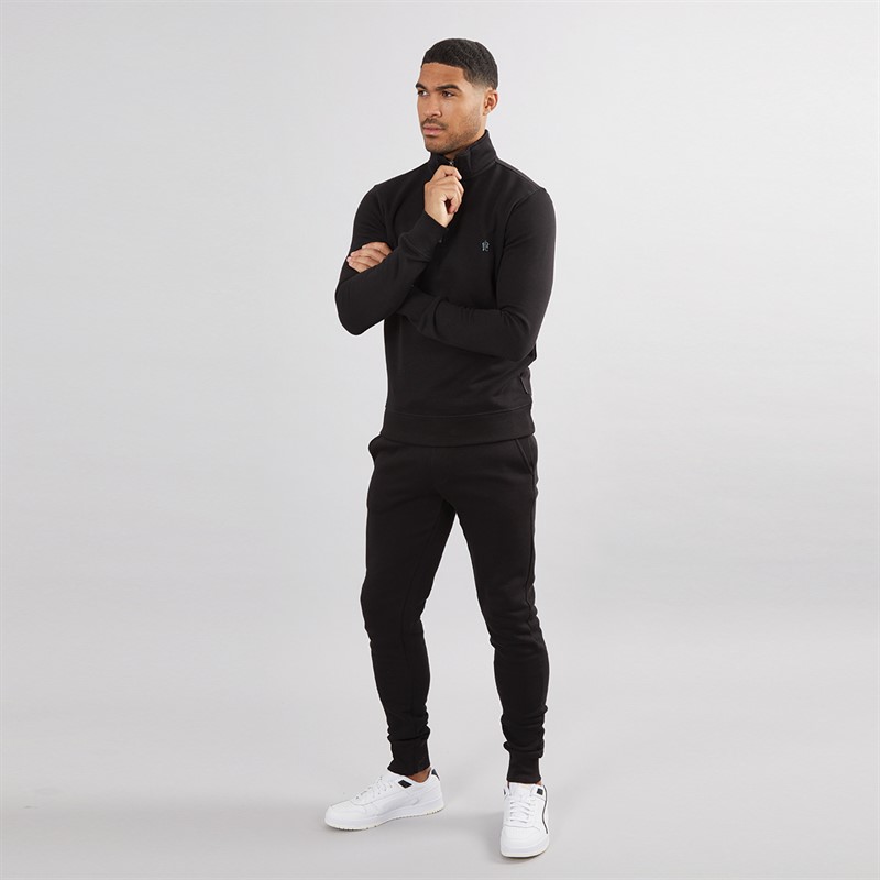 French Connection Mens 1/2 Zip Tracksuit Black