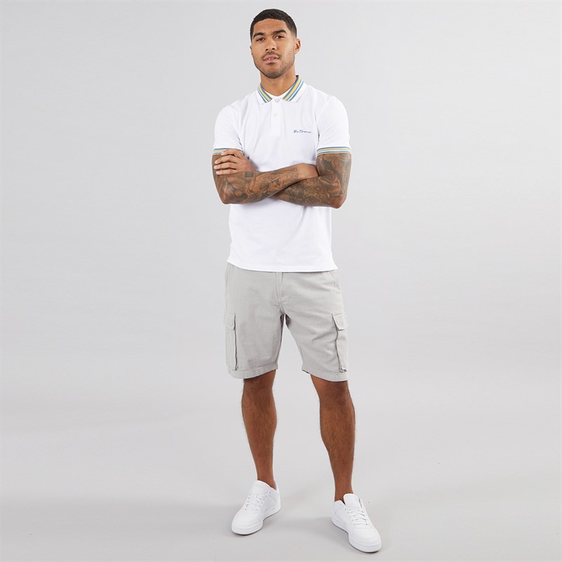 French Connection Mens Cargo Shorts Light Grey Mel