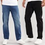 French Connection Mens Two Pack Regular Fit Jeans IND15 Darkwash/BLK01 Black