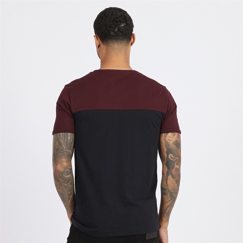 French Connection Mens Block Piping T-Shirt Chateaux/White/Marine