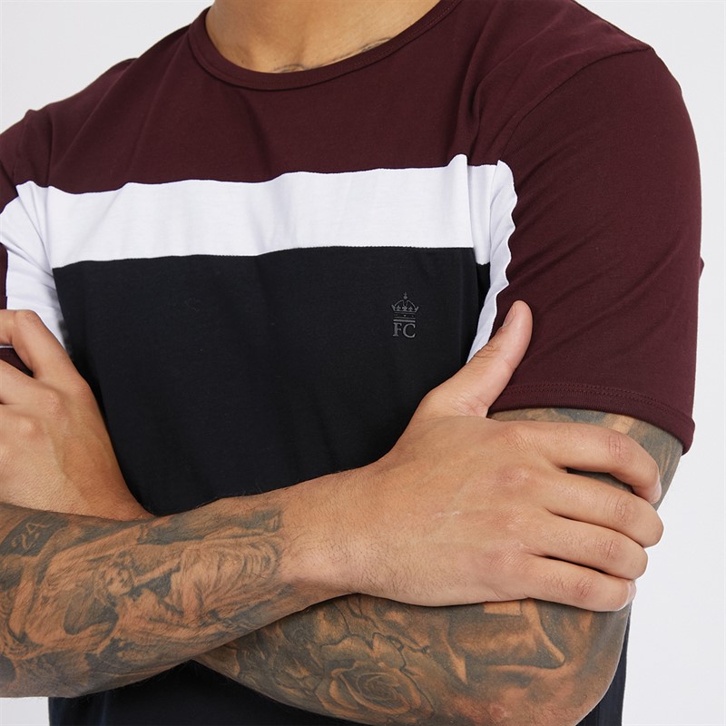 French Connection Mens Block Piping T-Shirt Chateaux/White/Marine