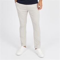 French Connection Mens Drawstring Linen Trousers Stone