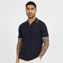 French Connection Mens Trophy Tipped Polo Marine/White