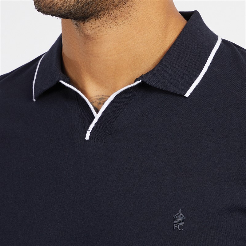 French Connection Mens Trophy Tipped Polo Marine/White