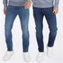 French Connection Mens FCUK Two Pack Slim Fit Jeans Ind50 - Midwash/Ind55 - Stonewash