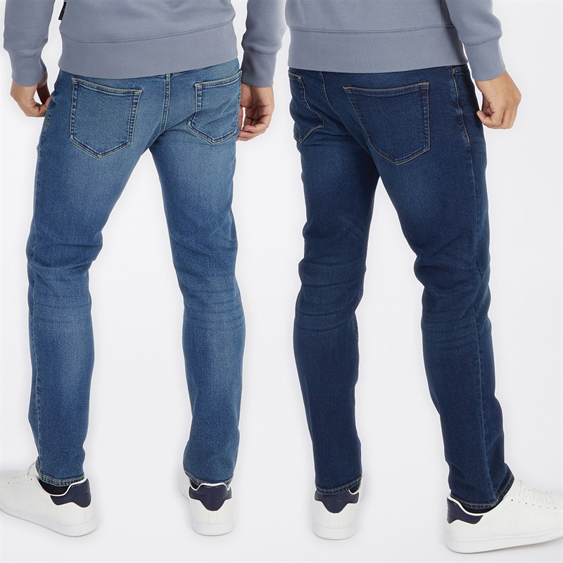 French Connection Mens FCUK Two Pack Slim Fit Jeans Ind50 - Midwash/Ind55 - Stonewash