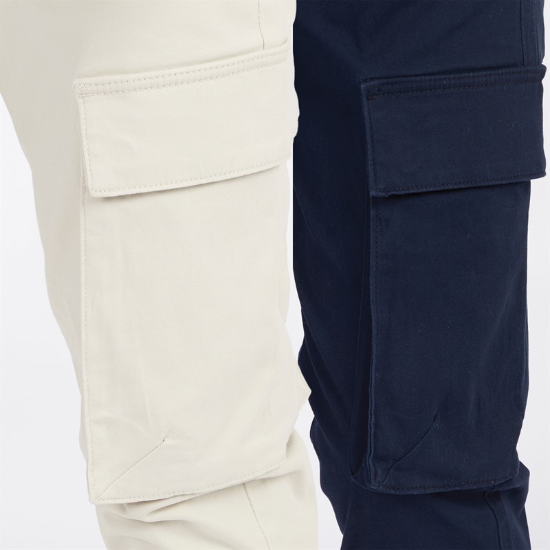 French Connection Mens Two Pack Cargo Pants Marine/Stone
