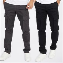 French Connection Mens Two Pack Cargo Pants Black/Charcoal