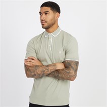 French Connection Mens Piping Polo New Sage/White