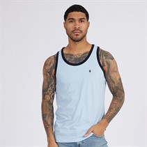 French Connection Mens Ringer Vest Sky Mel/Marine